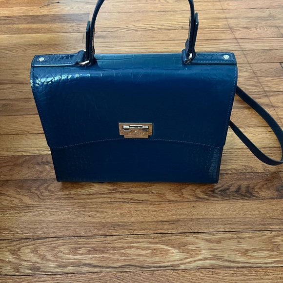 Kate Spade Navy Blue Croc-Embossed Women's Bag, Knightsbridge Doris satchel - Picture 2 of 7